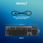 Preview: Logitech G G915 X, flache kabelgebundene, mechanische Gaming-Tastatur mit Double-Shot-PBT-Tastenkappen, braune taktile GL-Switches für PC/Mac, QWERTZ-Layout - Schwarz (920-012938)
