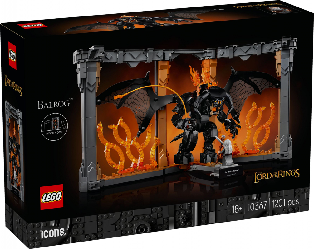 LEGO® Icons 10367 Der Herr der Ringe: Balrog™ Bücherstütze [neu - Verpackung leicht eingedrückt]