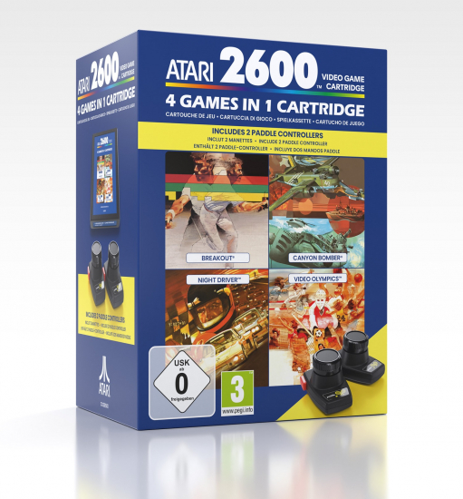 4 in 1 Game Cartridge and Paddle Pack (Atari 2600+ Cartridge)
