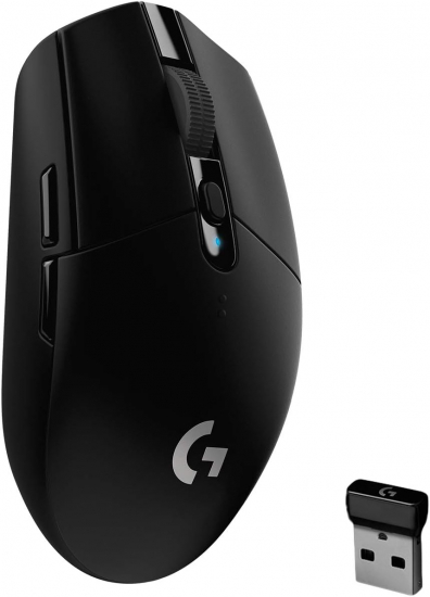 Logitech G305 LIGHTSPEED kabellose Gaming-Maus mit HERO 12K DPI Sensor, Wireless Verbindung, 6 programmierbare Tasten, 250 Stunden Akkulaufzeit, PC/Mac, schwarz (910-005282)