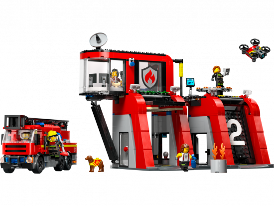 LEGO® City 60414 Feuerwehrstation mit Drehleiterfahrzeug [neu]