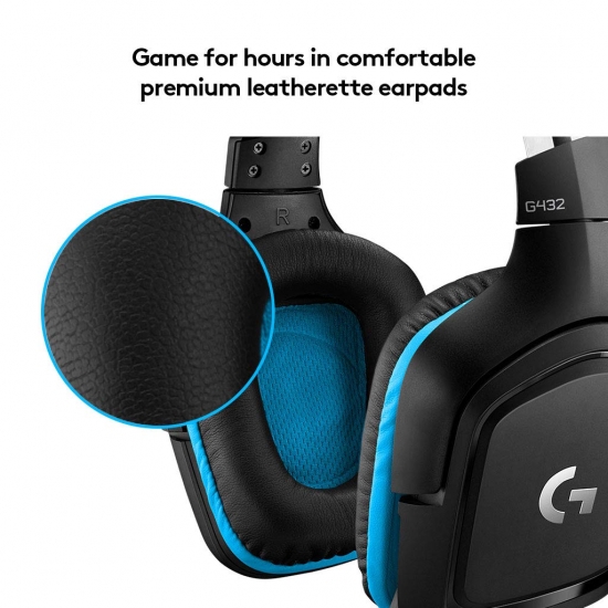 Logitech G432 Gaming-Kopfhörer (mit 7.1 Surround Sound, 50 mm Klangtreiber, DTS Headphone:X 2.0, Mikrofon mit Flip-Stummschalter) (981-000770)