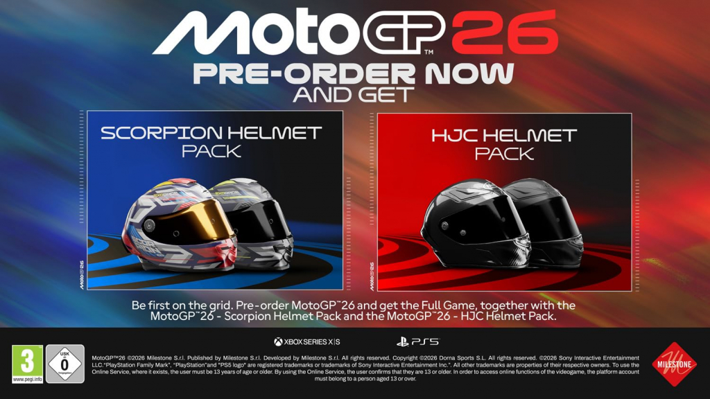 Preview: MotoGP 26 Day One Edition (deutsch spielbar) (AT PEGI) (PS5) inkl. Scorpion Helmet Pack + HJC Helmet Pack DLC