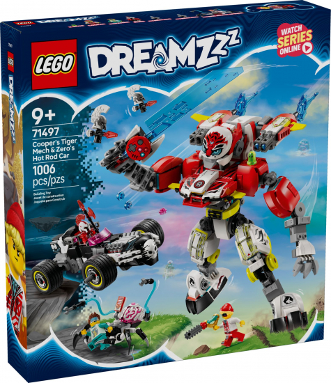 LEGO® Dreamzzz 71497 Coopers Tiger-Mech und Zero's Hot Rod Auto [neu]