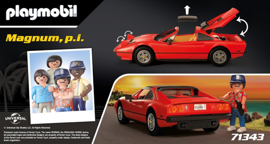 Playmobil® Famous Cars 71343 Magnum, P.I. Ferrari 308 GTS Quattrovalvole, Supersportwagen [neu]