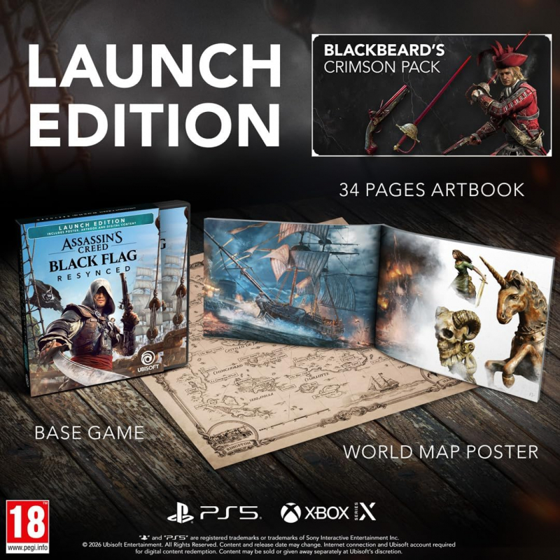 Preview: Assassin’s Creed Black Flag Resynced Launch Edition [uncut] (deutsch spielbar) (EU PEGI) (XBOX Series X) inkl. Blackbeards Blutrotes Paket DLC