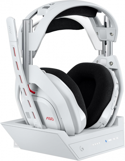 Logitech G Astro A50 LIGHTSPEED kabellose Gaming-Headset + Basisstation (Gen 5), PRO-G GRAPHENE, 3-System-Umschaltung, USB-C für Xbox, PS5, PC/Mac oder Nintendo Switch, Bluetooth - Weiß (939-002230 )