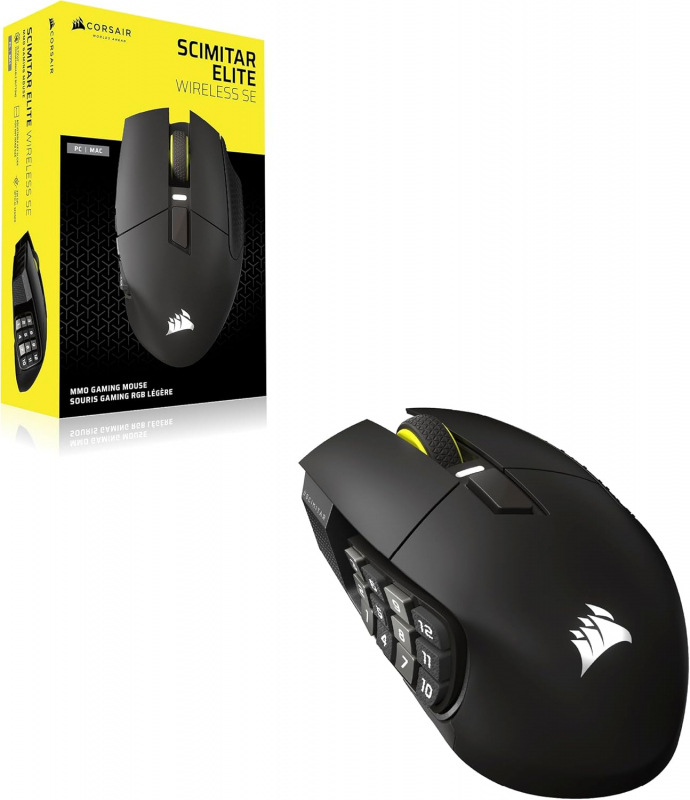 Corsair Scimitar Elite Wireless SE MMO Gaming Mouse - Gunmetal schwarz | USB/Bluetooth (CH-9314014-WW)