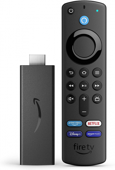 Fire TV Stick mit Alexa-Sprachfernbedienung (mit TV-Steuerungstasten)
