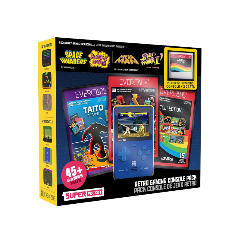 HMT Capcom Super Pocket Starter Bundle 1 mit 3 Evercade Cartridges [neu]