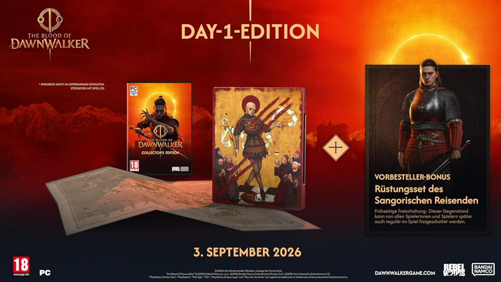 Preview: The Blood of Dawnwalker D1 Steelbook Edition [uncut] (deutsch spielbar) (AT PEGI) (PS5) inkl. Rüstungsset des Sangorischen Reisenden