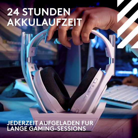 Logitech G Astro A50 LIGHTSPEED kabellose Gaming-Headset + Basisstation (Gen 5), PRO-G GRAPHENE, 3-System-Umschaltung, USB-C für Xbox, PS5, PC/Mac oder Nintendo Switch, Bluetooth - Weiß (939-002230 )