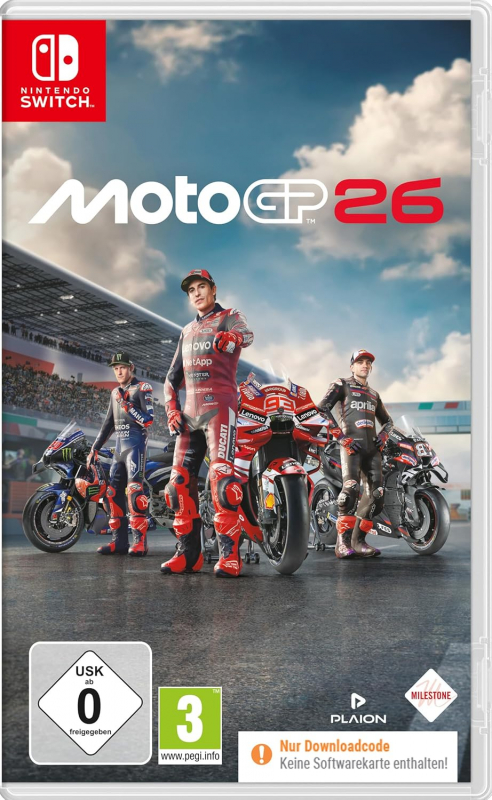 MotoGP 26 Day One Edition (deutsch spielbar) (AT PEGI) (Nintendo Switch) [Code in a Box Version, keine Speicherkarte]  inkl. Scorpion Helmet Pack + HJC Helmet Pack DLC