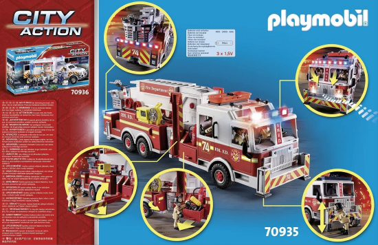 Preview: Playmobil® City Action 70935 Feuerwehr-Fahrzeug US Tower Ladder mit Feuerwehrleiter [neu]
