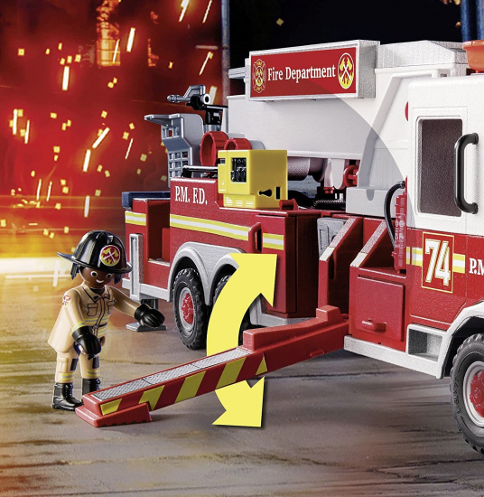 Preview: Playmobil® City Action 70935 Feuerwehr-Fahrzeug US Tower Ladder mit Feuerwehrleiter [neu]