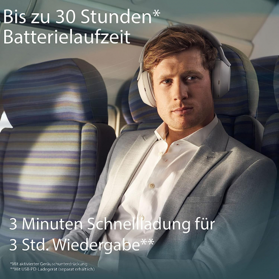 Sony WH-1000XM5 kabellose Bluetooth Noise Cancelling Kopfhörer (30h Akku, Touch Sensor, Headphones Connect App, Schnellladefunktion, optimiert für Amazon Alexa, Headset mit Mikrofon) Silber