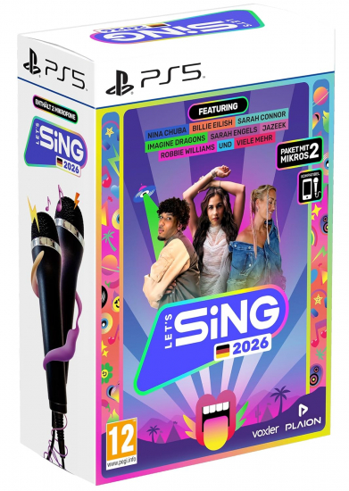 Let's Sing 2026 German Version + 2 Mikrofone (deutsch spielbar) (AT PEGI) (PS5)