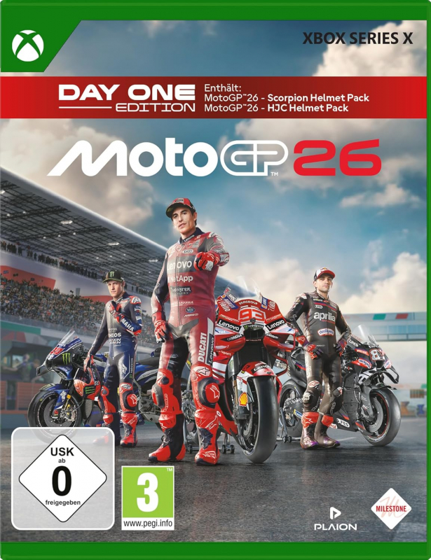 MotoGP 26 Day One Edition (deutsch spielbar) (AT PEGI) (XBOX Series X) inkl. Scorpion Helmet Pack + HJC Helmet Pack DLC