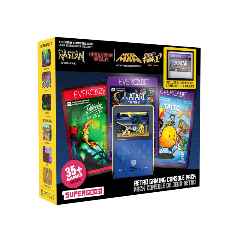 HMT Capcom Super Pocket Starter Bundle 2 mit 3 Evercade Cartridges [neu]