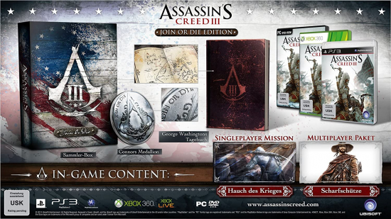 Preview: Assassin's Creed 3 Join or Die Edition (deutsch) (DE USK) (PC DVD) [Folierung entfernt, Spiel neu]
