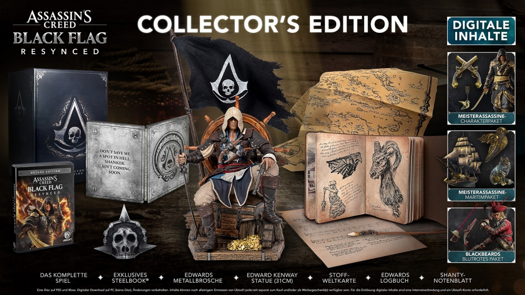 Preview: Assassin’s Creed Black Flag Resynced Collector's Edition [uncut] (deutsch spielbar) (AT PEGI) (PC) [Code in a Box] inkl. Blackbeards Blutrotes Paket DLC