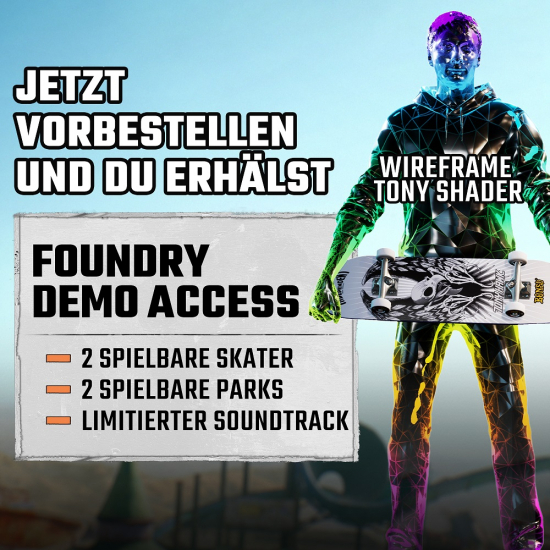 Tony Hawk's Pro Skater 3+4 (deutsch spielbar) (AT PEGI) (PS5) inkl. Wireframe Tony Shader & Foundry Demo Zugang