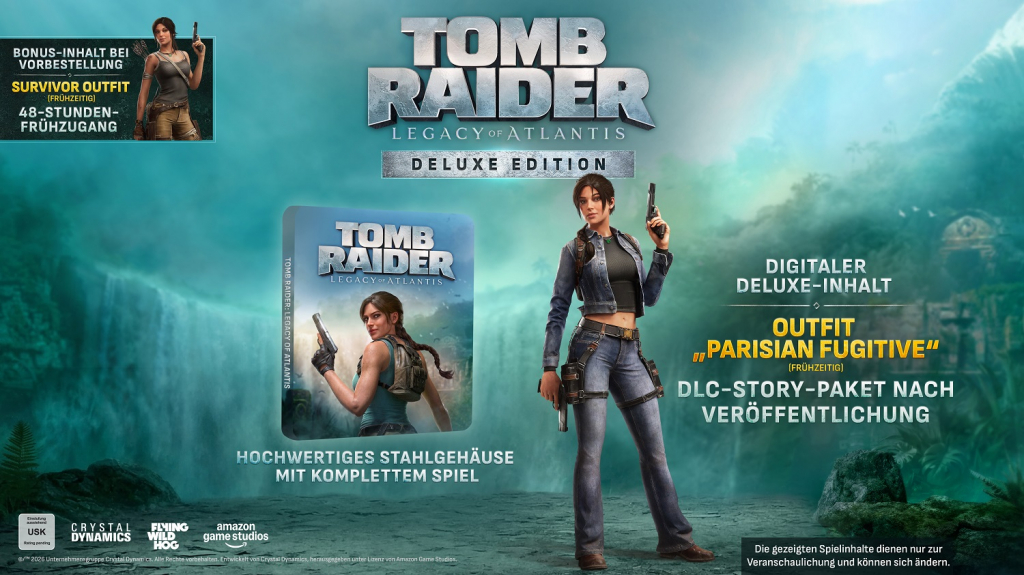 Preview: Tomb Raider Legacy of Atlantis Deluxe Steelcase Edition (deutsch spielbar) (AT PEGI) (PC) [Code in a Box] inkl. Survivor Outfit / 48 Stunden Early Access / Story DLC Pack