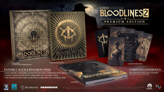 Vampire The Masquerade Bloodlines 2 Premium Edition (deutsch spielbar) (AT PEGI) (PS5) inkl. Bloodlines Nostalgia Jukebox DLC / Steelbook