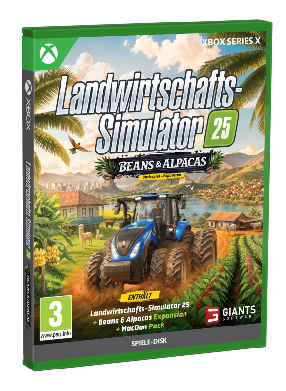 Landwirtschafts-Simulator 25 Beans & Alpacas Edition (deutsch spielbar) (AT PEGI) (XBOX Series X) inkl. MacDon Pack
