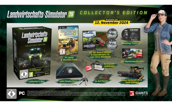 Landwirtschafts-Simulator 25 Collector's Edition (deutsch spielbar) (AT PEGI) (PC DVD) inkl. MacDon Pack / Schlüsselanhänger