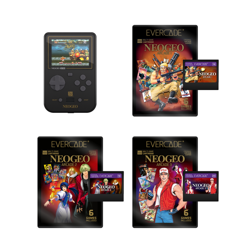 Preview: NEOGEO Super Pocket Starter Bundle mit 3 Evercade Cartridges [neu]