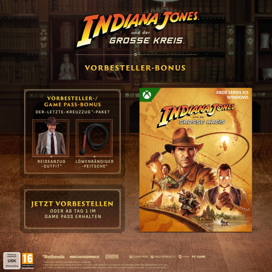 Indiana Jones und der große Kreis Premium Edition (deutsch/englisch spielbar) (AT PEGI) (XBOX Series X) inkl. 3 Tage Early Access / Der letzte Kreuzzug DLC