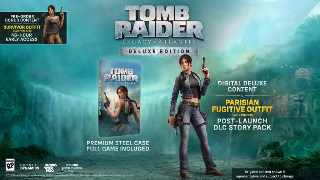 Tomb Raider Legacy of Atlantis Deluxe Steelcase Edition (deutsch spielbar) (AT PEGI) (Nintendo Switch 2) inkl. Survivor Outfit