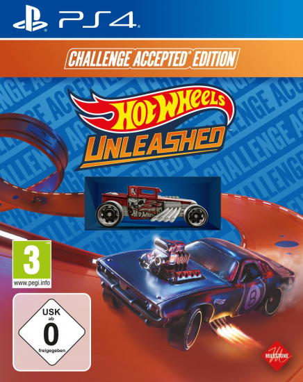 Hot Wheels Unleashed Challenge Accepted Edition (deutsch) (AT PEGI) (PS4) inkl. Steelbook / Bone Shaker Auto / HOT WHEELS Pass Vol. 1 / BEEFED UP PACK