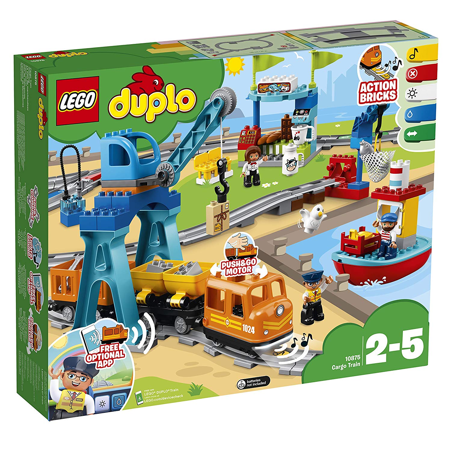 Lego® DUPLO Eisenbahn TRAIN Lokomotive Waggons Station Bahnhof ELEKTRISCH Intell