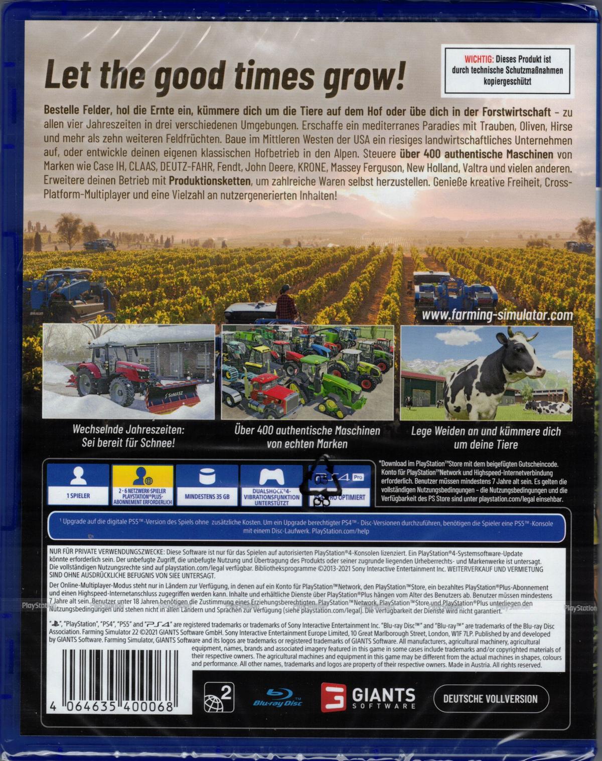 Landwirtschafts-Simulator 22 (deutsch) (AT PEGI) (PS4) inkl. CLAAS XERION  SADDLE TRAC Pack