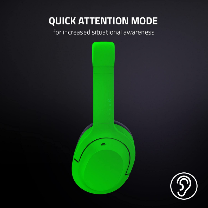 Razer Opus X Green grün Kabellose Kopfhörer mit niedrigen Latenzen und ANC-Technologie (Wireless Headset, Bluetooth 5.0, bis 40 Stunden Akku, Mikrofon, Umgebungsmodus) (RZ04-03760400-R3M1)