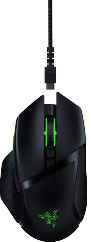 Razer Basilisk Ultimate Kabellose Gaming-Maus mit 11 programmierbaren Tasten (HyperSpeed Technologie, Optischer Fokus+ Sensor, Optischer Maus-Switch, Chroma RGB Beleuchtung) Ohne Ladestation (RZ01-03170200-R3G1)