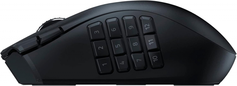 Razer Naga V2 HyperSpeed - Ergonomische Kabellose MMO Gaming Maus (19 Programmierbaren Tasten, Wireless 2,4 GHz, Bluetooth, Bis zu 250 Stunden, Focus Pro 30K Optischer Sensor) Schwarz (RZ01-03600100-R3G1)
