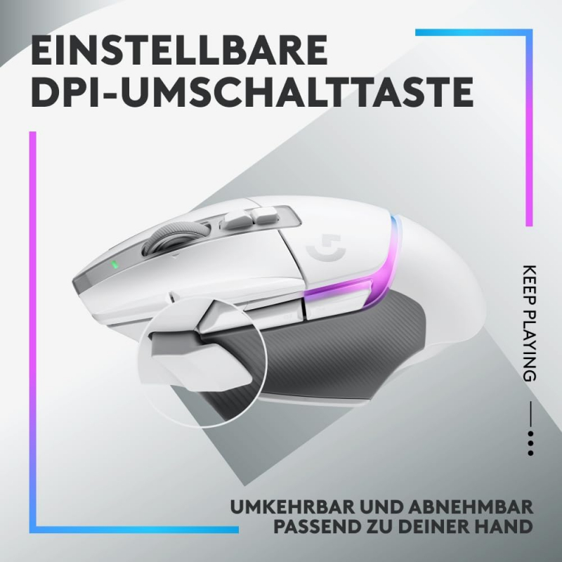 Logitech G502 X PLUS LIGHTSPEED Kabellose RGB-Gaming-Maus - Optische Maus mit LIGHTFORCE Hybridschaltern, LIGHTSYNC RGB, HERO 25K Gaming-Sensor, Kompatibel mit PC - macOS/Windows - Weiß (910-006171)