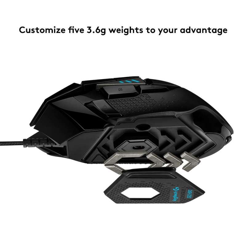 Logitech G502 HERO Gaming-Maus (mit HERO Sensor, RGB, 25.000 DPI, 11 programmierbare Tasten) (USB) (910-005470/910-005471)