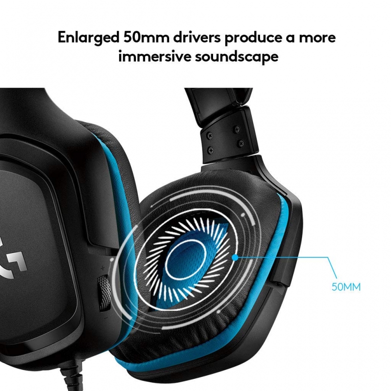 Logitech G432 Gaming-Kopfhörer (mit 7.1 Surround Sound, 50 mm Klangtreiber, DTS Headphone:X 2.0, Mikrofon mit Flip-Stummschalter) (981-000770)