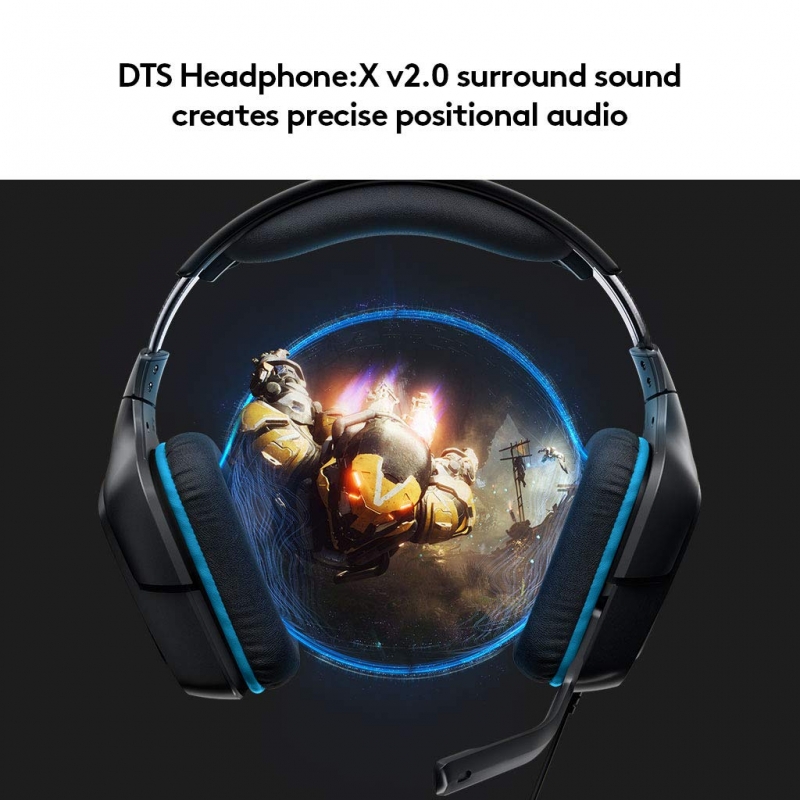 Logitech G432 Gaming-Kopfhörer (mit 7.1 Surround Sound, 50 mm Klangtreiber, DTS Headphone:X 2.0, Mikrofon mit Flip-Stummschalter) (981-000770)