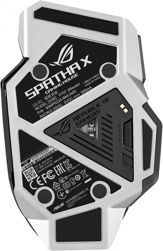 ASUS ROG Spatha X Gaming Maus (kabellos, kabelgebunden, magnetische Ladestation, 12 programmierbare Tasten, 19.000 dpi, Aura Sync, USB) schwarz (90MP0220-BMUA00)