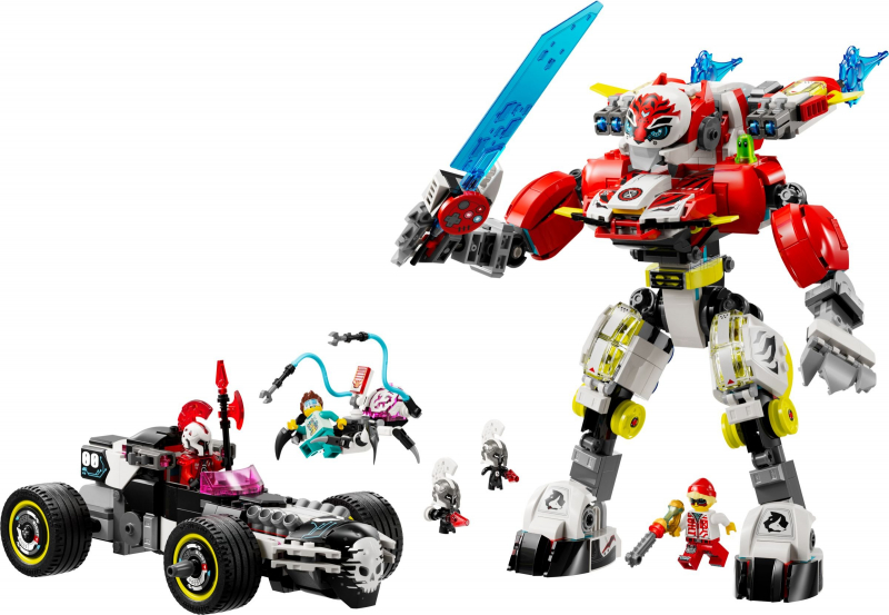 LEGO® Dreamzzz 71497 Coopers Tiger-Mech und Zero's Hot Rod Auto [neu]