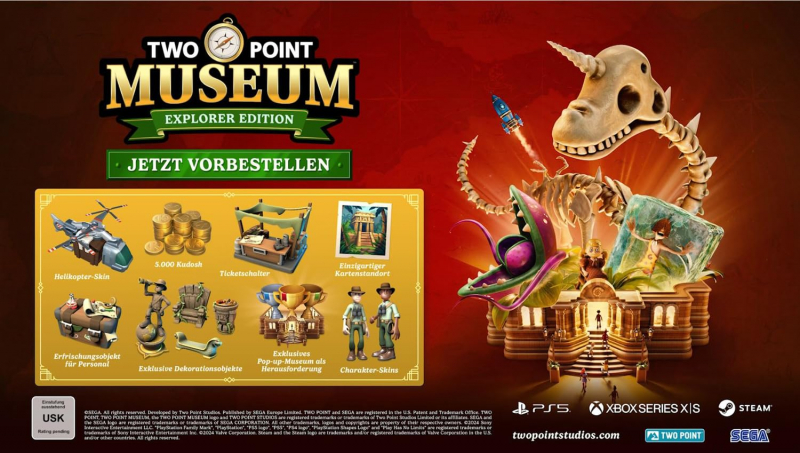 Two Point Museum Explorer Edition (deutsch spielbar) (AT PEGI) (PS5) inkl. Sonic-Objekte und Kosmetikgegenstände DLC
