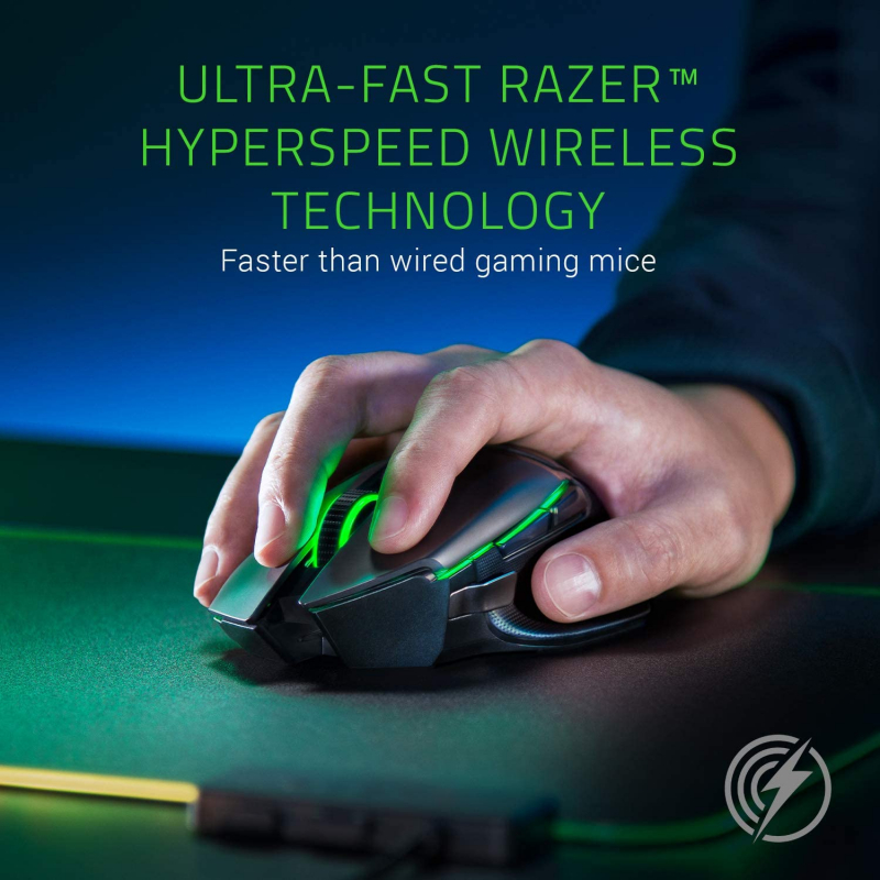 Razer Basilisk Ultimate Kabellose Gaming-Maus mit 11 programmierbaren Tasten (HyperSpeed Technologie, Optischer Fokus+ Sensor, Optischer Maus-Switch, Chroma RGB Beleuchtung) Ohne Ladestation (RZ01-03170200-R3G1)