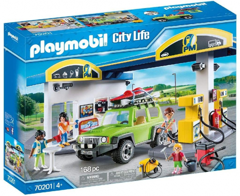 PLAYMOBIL City Life 70201 Große Tankstelle mit Spielfiguren [neu]