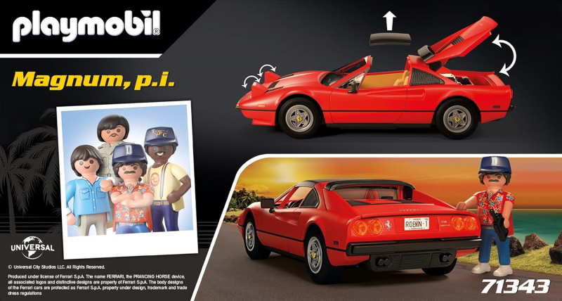 Playmobil® Famous Cars 71343 Magnum, P.I. Ferrari 308 GTS Quattrovalvole, Supersportwagen [neu]