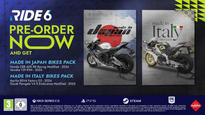 Ride 6 Day One Edition (deutsch spielbar) (AT PEGI) (XBOX Series X) inkl. Made in Japan & Italy Bikes Pack DLC